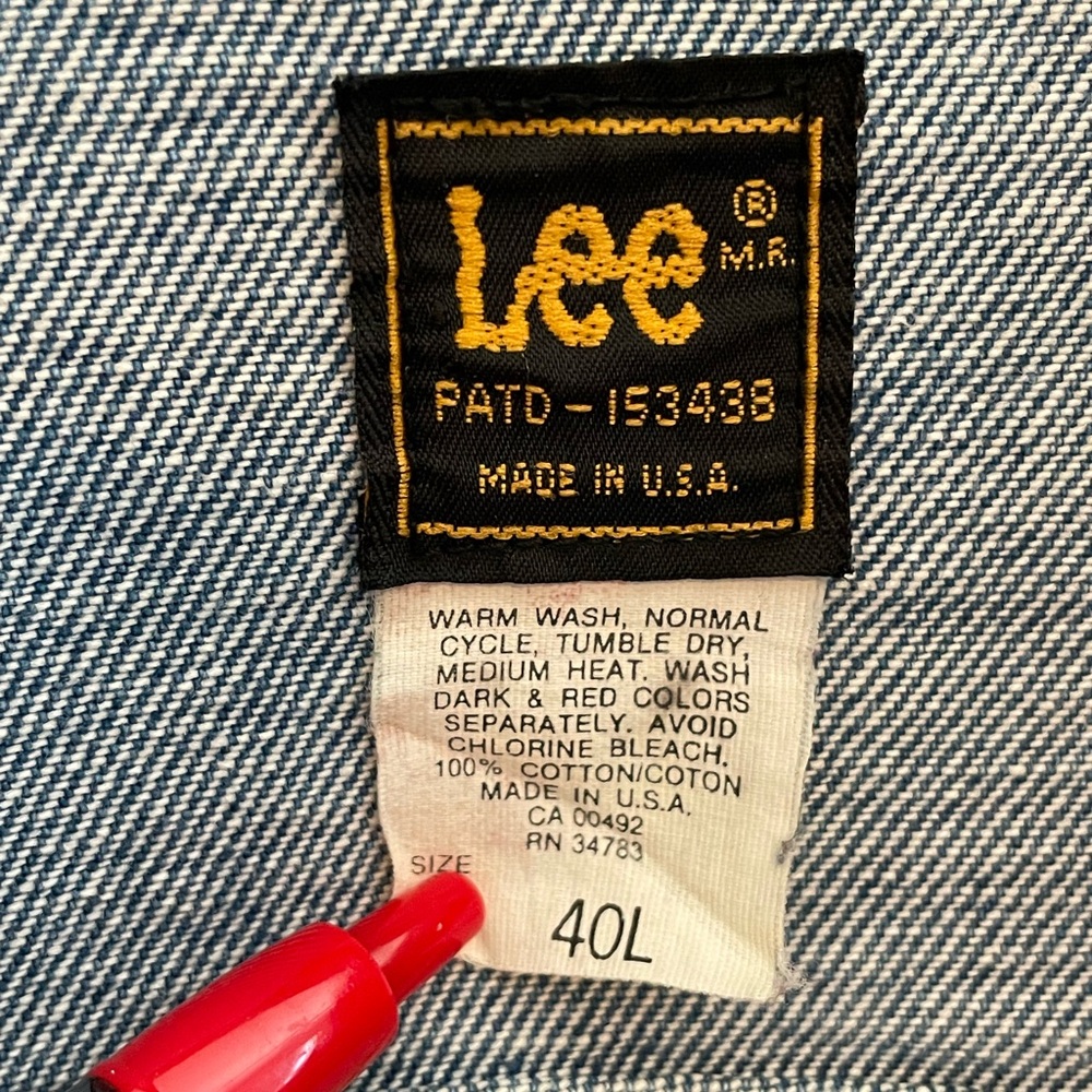 Vintage Lee Denim Trucker Jacket 40L - Picture 3 of 16